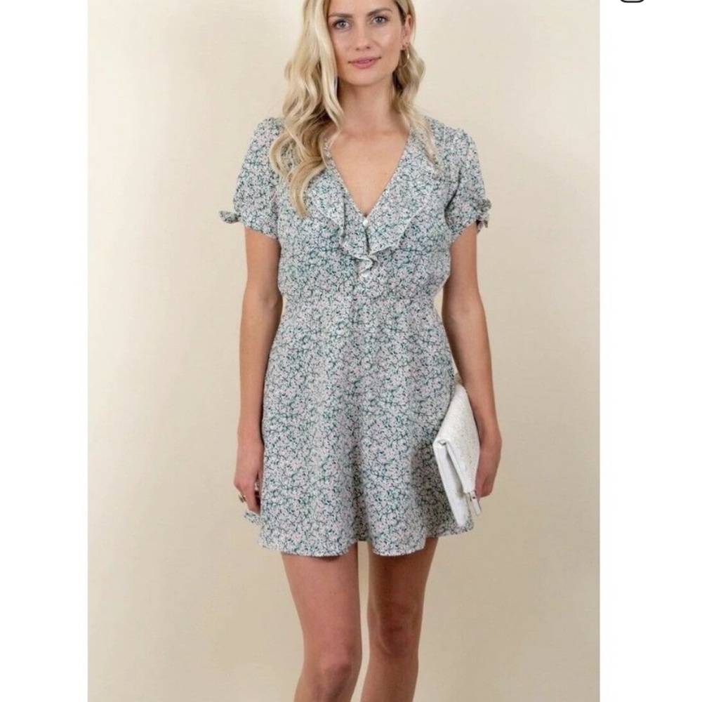 Show Me Your MuMu Floral Mini Dress - Pink and Green